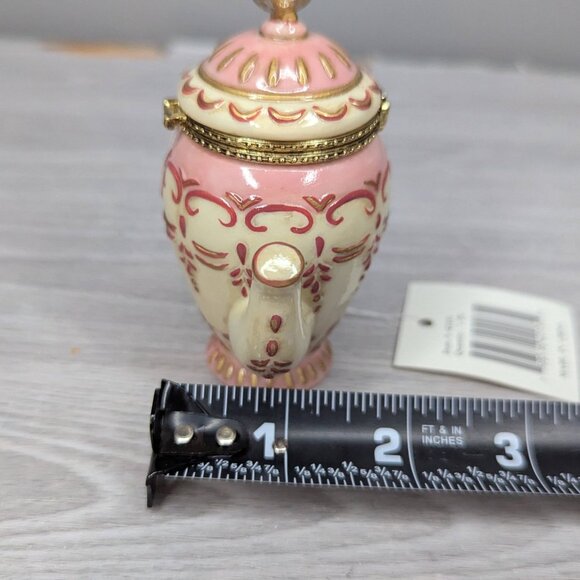 Vintage 1999 NWT A Special Place Ceramic Hinged Tea Pot Trinket Vessel w/Box 4" - Picture 12 of 13
